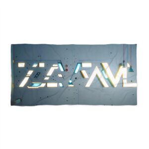 Luxury Beach Towel - Futuristic Hieroglyphs