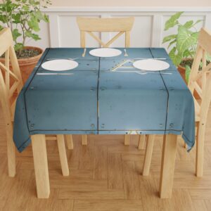 Blue Metal Plates Tablecloth