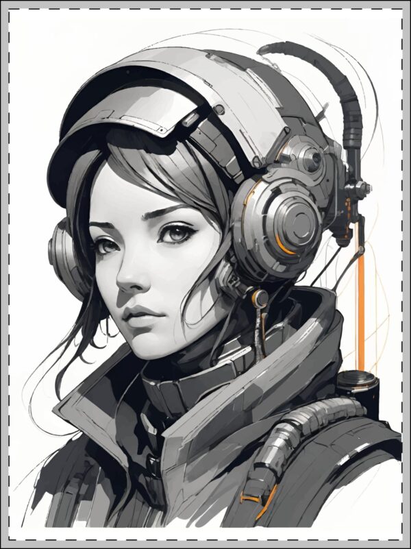 Sci-Fi Framed Poster - Futuristic Woman with Headset Art - Image 17