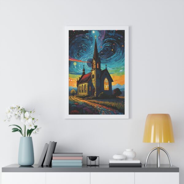 Starry Church Framed Vertical Poster - Vibrant Wall Art for Home Décor - Image 17