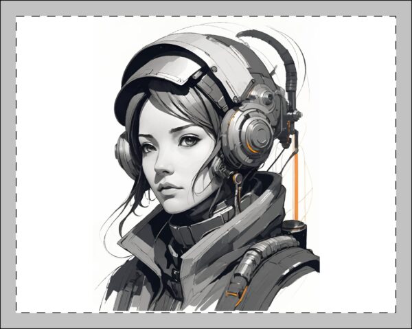 Sci-Fi Framed Poster - Futuristic Woman with Headset Art - Image 3