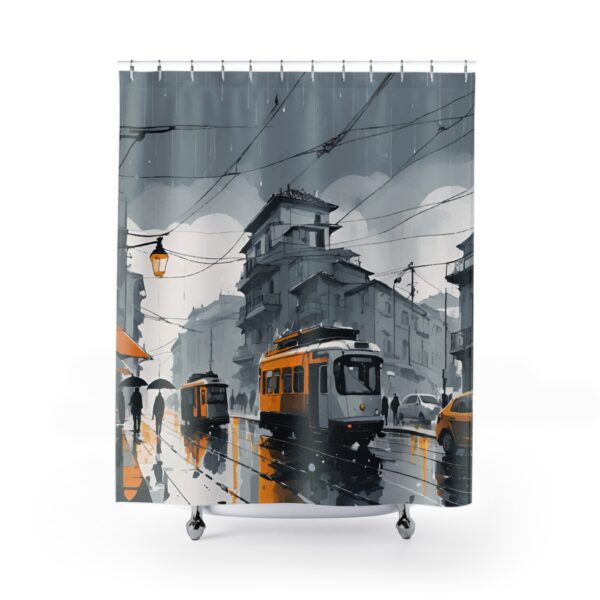 Urban Elegance Shower Curtain - Modern Cityscape Design for Stylish Bathrooms