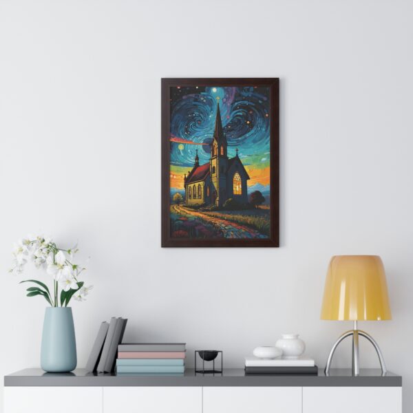 Starry Church Framed Vertical Poster - Vibrant Wall Art for Home Décor - Image 11