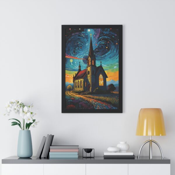 Starry Church Framed Vertical Poster - Vibrant Wall Art for Home Décor - Image 8