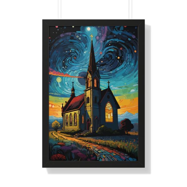 Starry Church Framed Vertical Poster - Vibrant Wall Art for Home Décor - Image 7