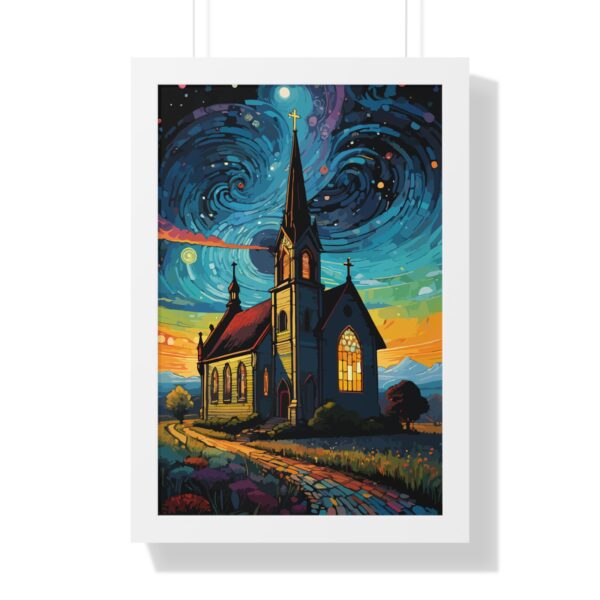 Starry Church Framed Vertical Poster - Vibrant Wall Art for Home Décor - Image 13