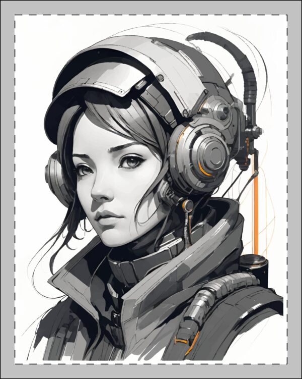 Sci-Fi Framed Poster - Futuristic Woman with Headset Art - Image 11