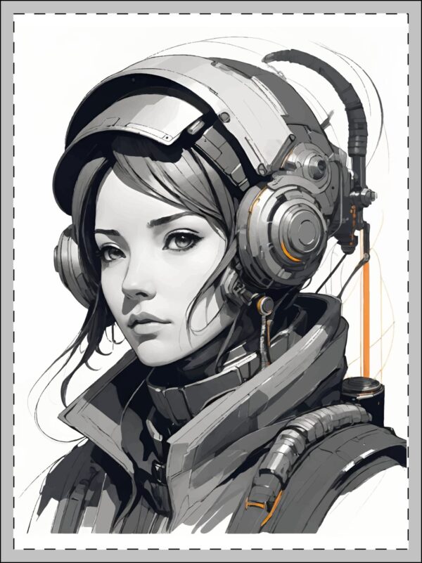 Sci-Fi Framed Poster - Futuristic Woman with Headset Art - Image 14