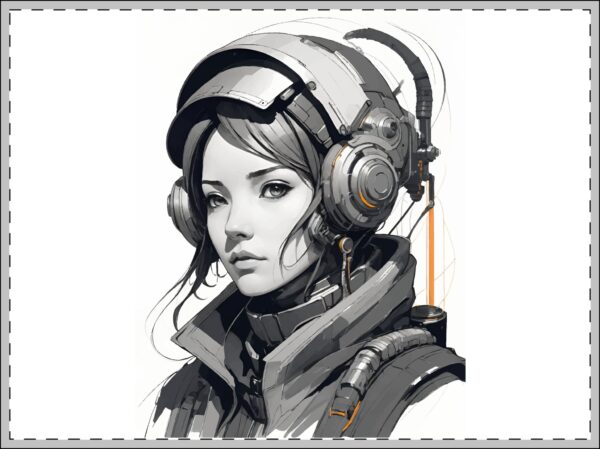 Sci-Fi Framed Poster - Futuristic Woman with Headset Art - Image 9