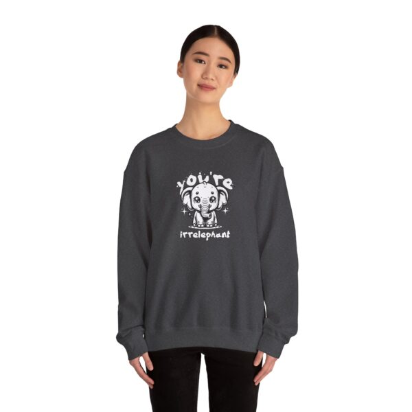 Elephant Unisex Heavy Blend™ Crewneck Sweatshirt - You're Irrelephant - Image 4