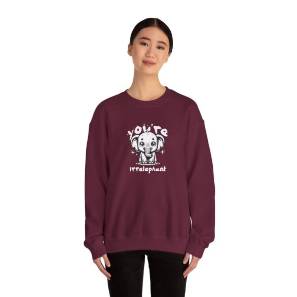 Elephant Unisex Heavy Blend™ Crewneck Sweatshirt - You're Irrelephant - Image 16