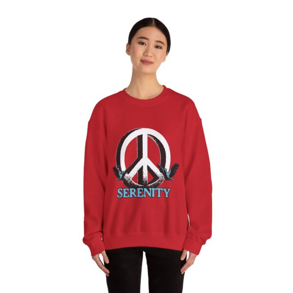 Serenity Peace Sign Unisex Heavy Blend™ Crewneck Sweatshirt - Image 4