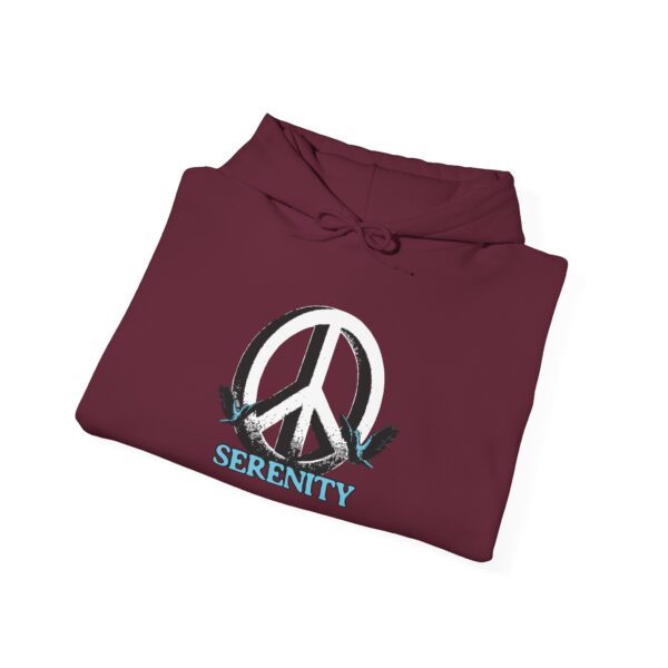 Serenity Peace Sign Unisex Heavy Blend™ Hooded Sweatshirt - Image 4